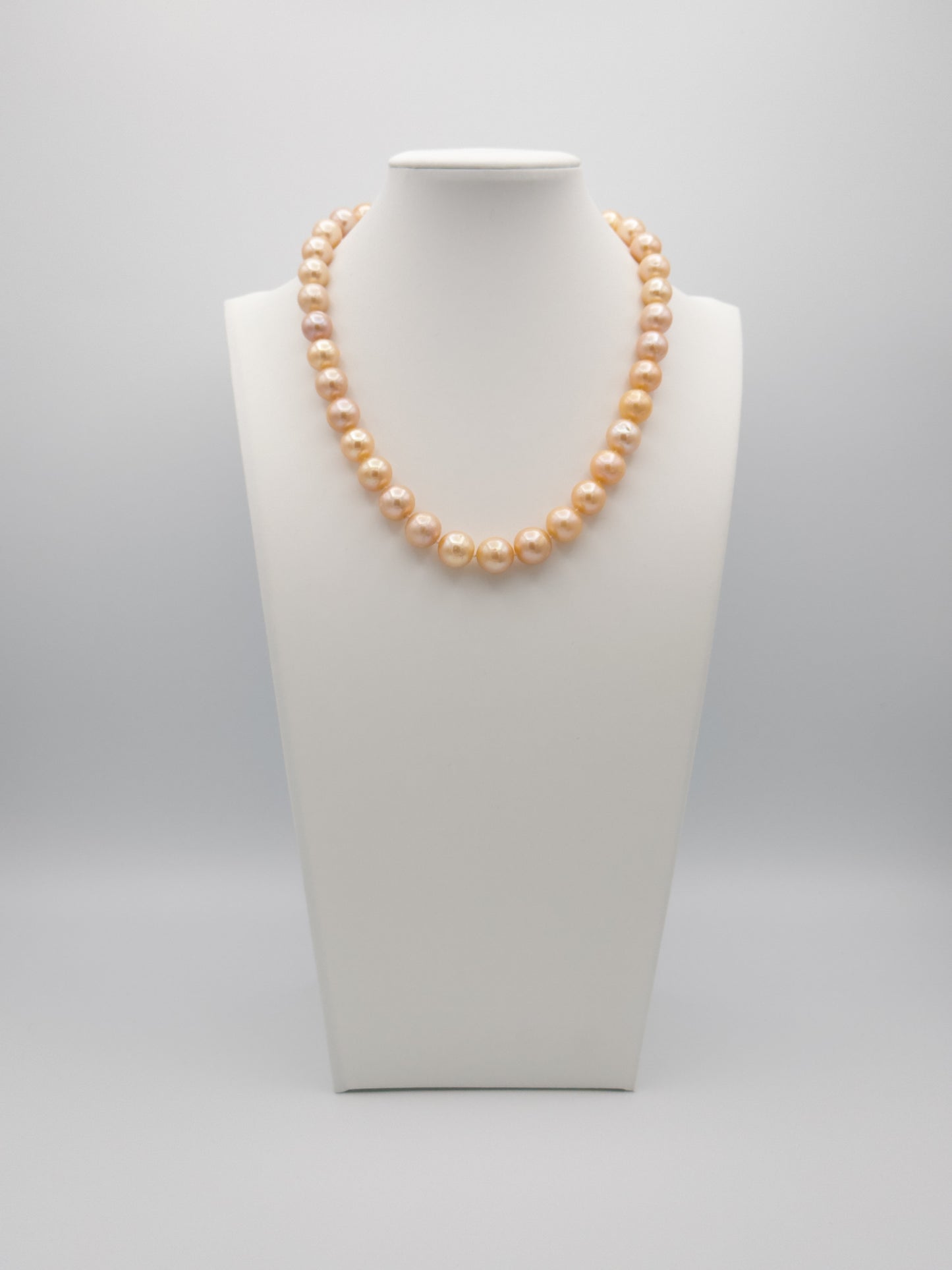 10.5-13mm Round Natural Champagne Pearl Necklace