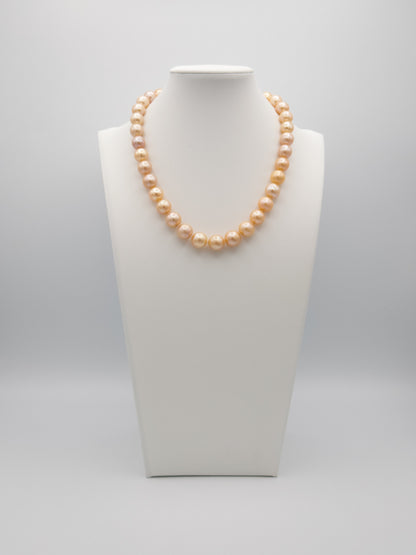 10.5-13mm Round Natural Champagne Pearl Necklace