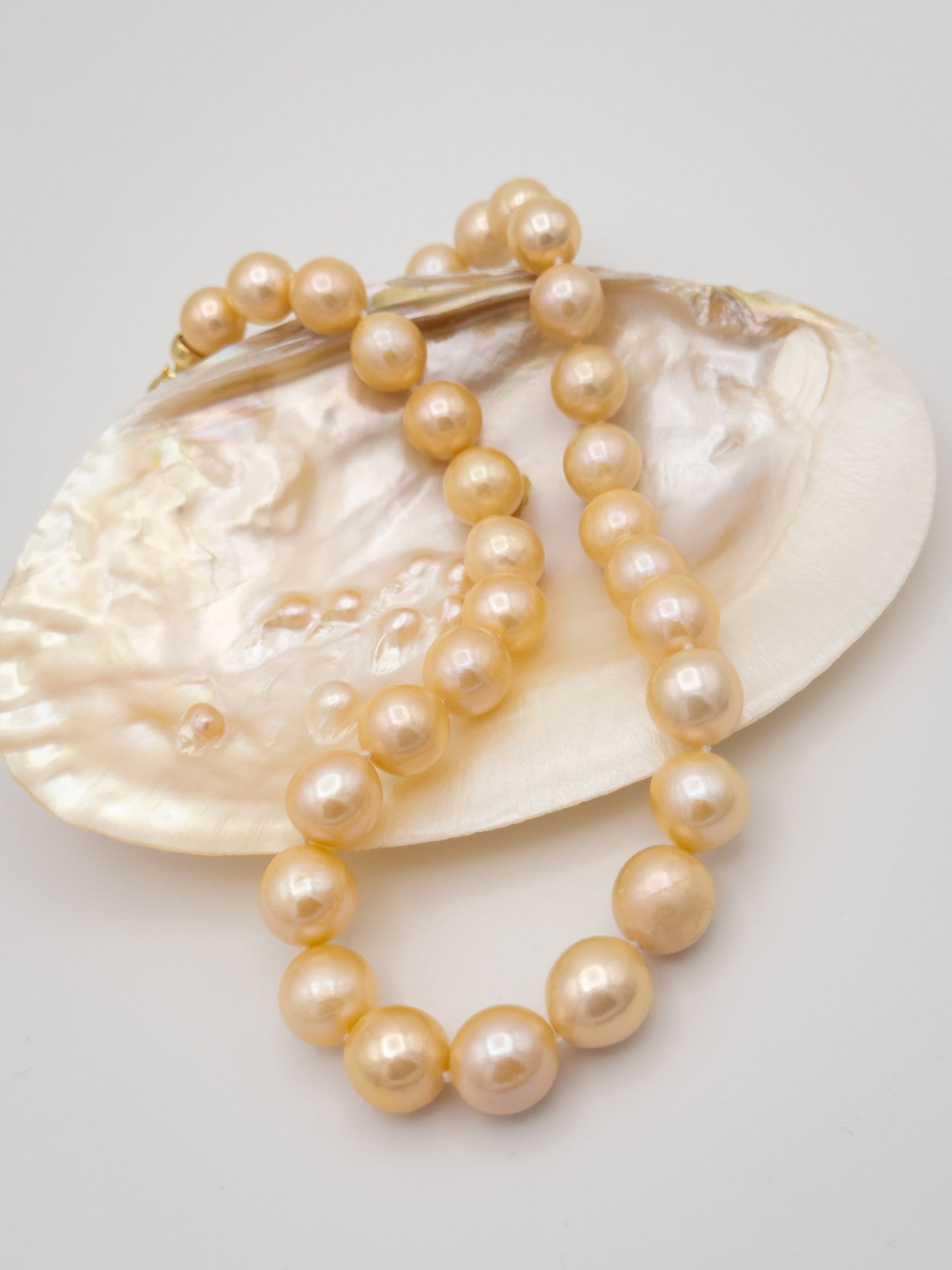 11-12mm Round Natural Champagne Pearl Necklace