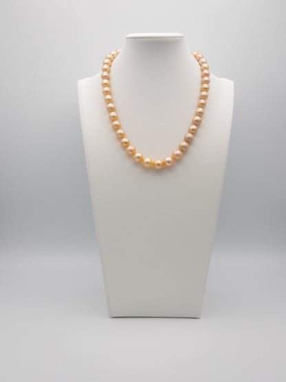 10-12mm Round Natural Champagne Pearl Necklace