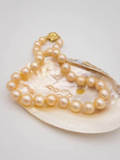 11-12mm Round Natural Champagne Pearl Necklace