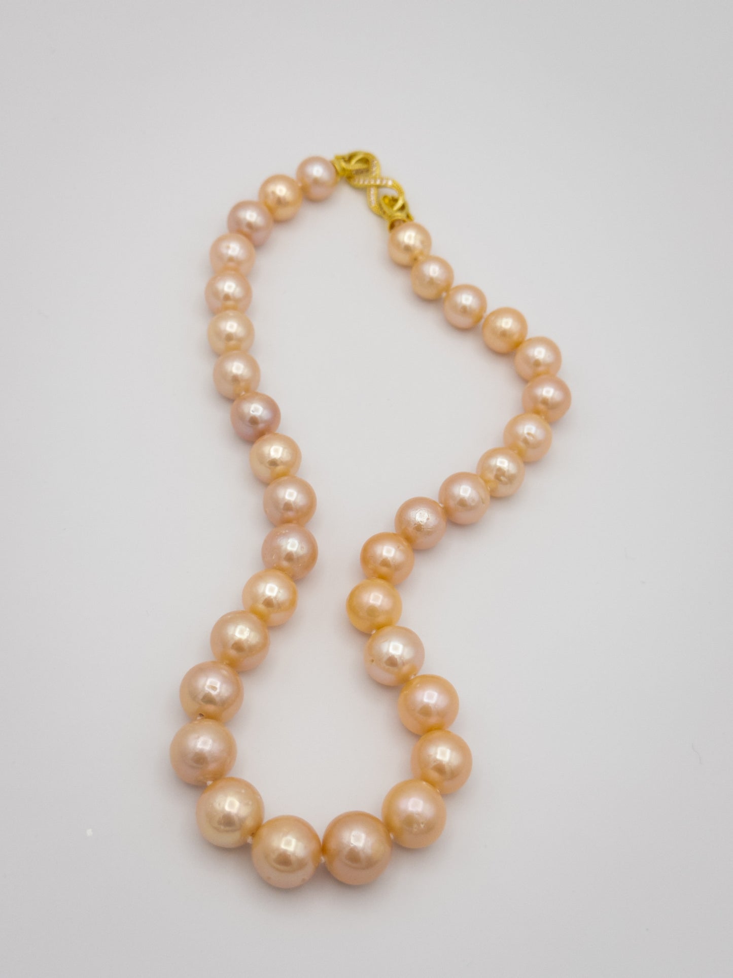 10.5-13mm Round Natural Champagne Pearl Necklace