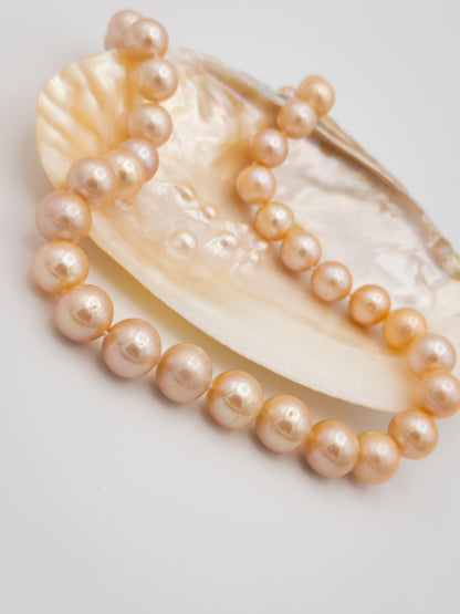 10.5-13mm Round Natural Champagne Pearl Necklace