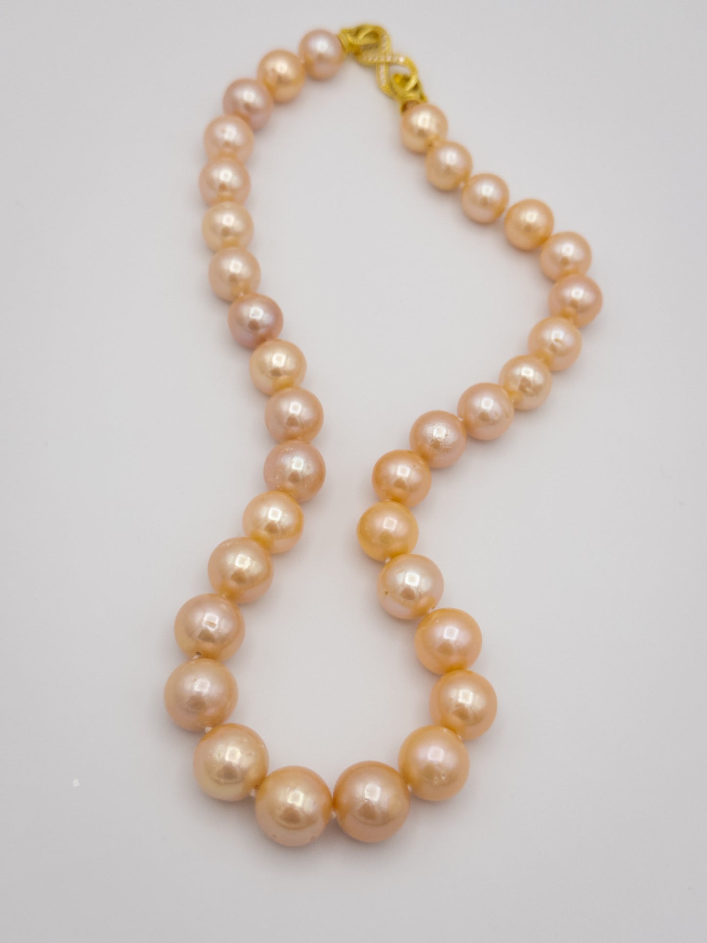 10.5-13mm Round Natural Champagne Pearl Necklace