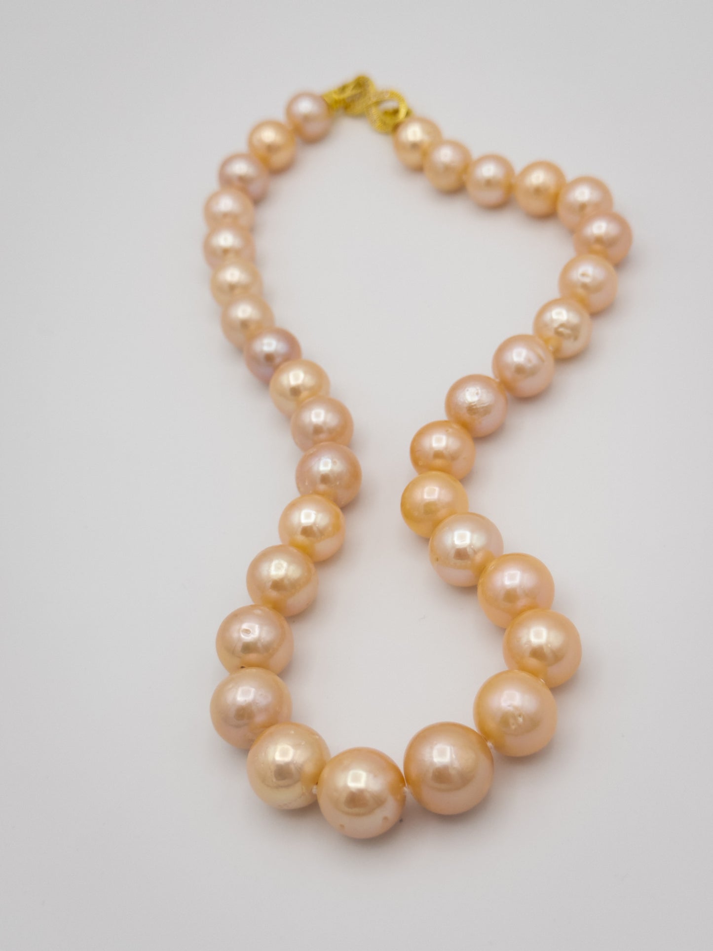 10.5-13mm Round Natural Champagne Pearl Necklace