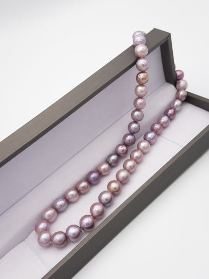 9-10.5mm Round Natural Purple Pearl Necklace