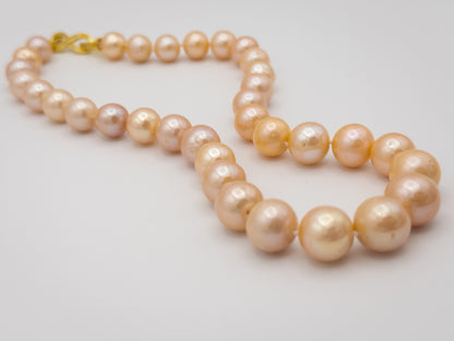 10.5-13mm Round Natural Champagne Pearl Necklace