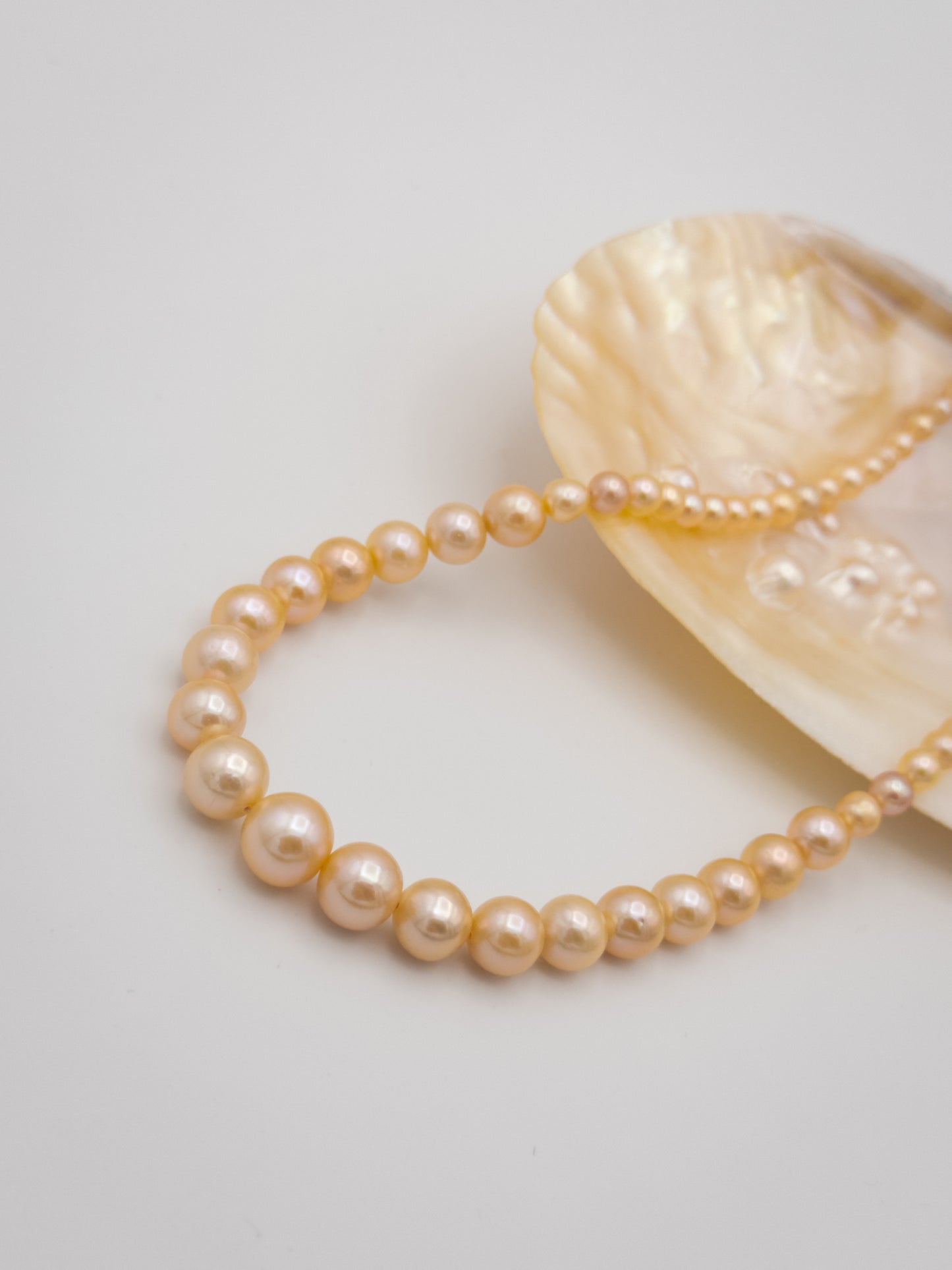 4-9.5mm Round Graduated Natural Champagne Pearl Necklace