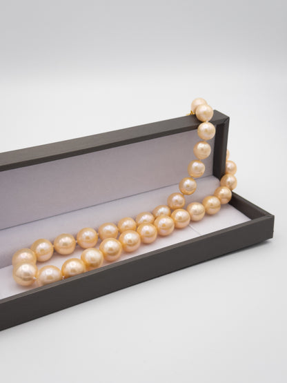 11-12mm Round Natural Champagne Pearl Necklace