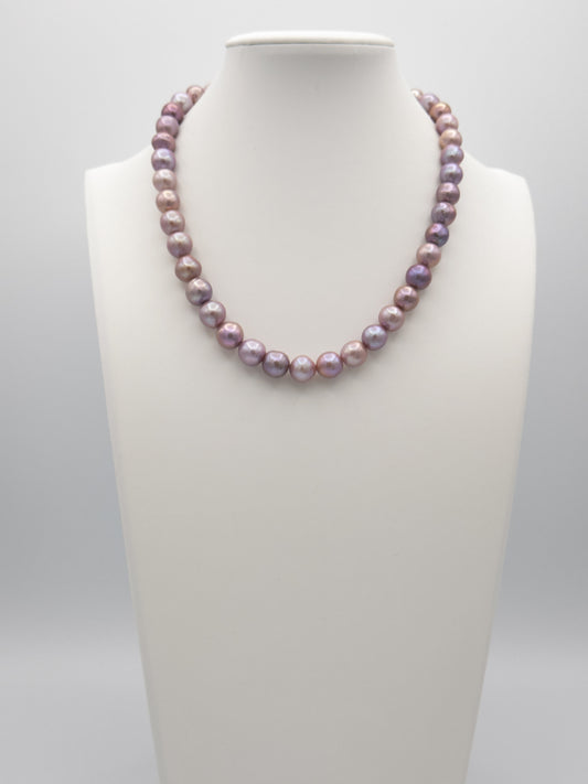 9-10.5mm Round Natural Purple Pearl Necklace