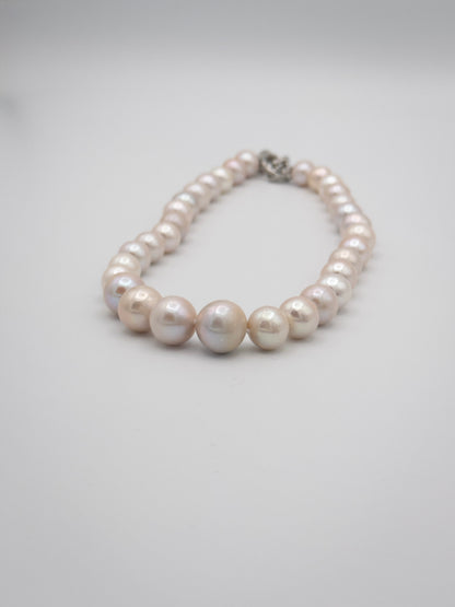 12-15.5mm Round Natural White Pearl Necklace