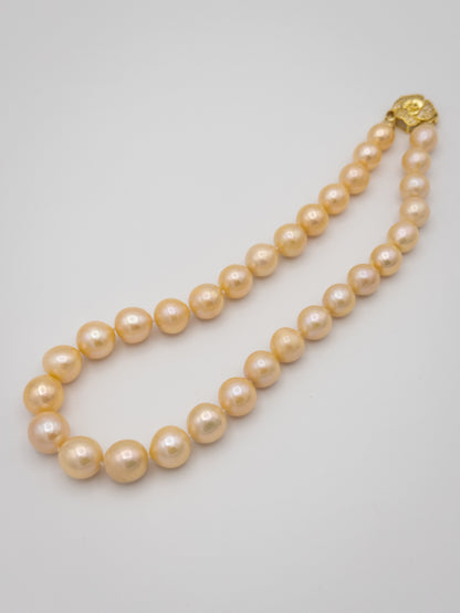 11-12mm Round Natural Champagne Pearl Necklace