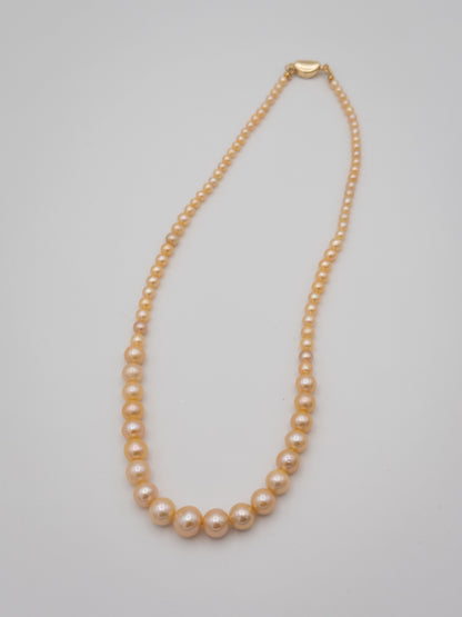 4-9.5mm Round Graduated Natural Champagne Pearl Necklace