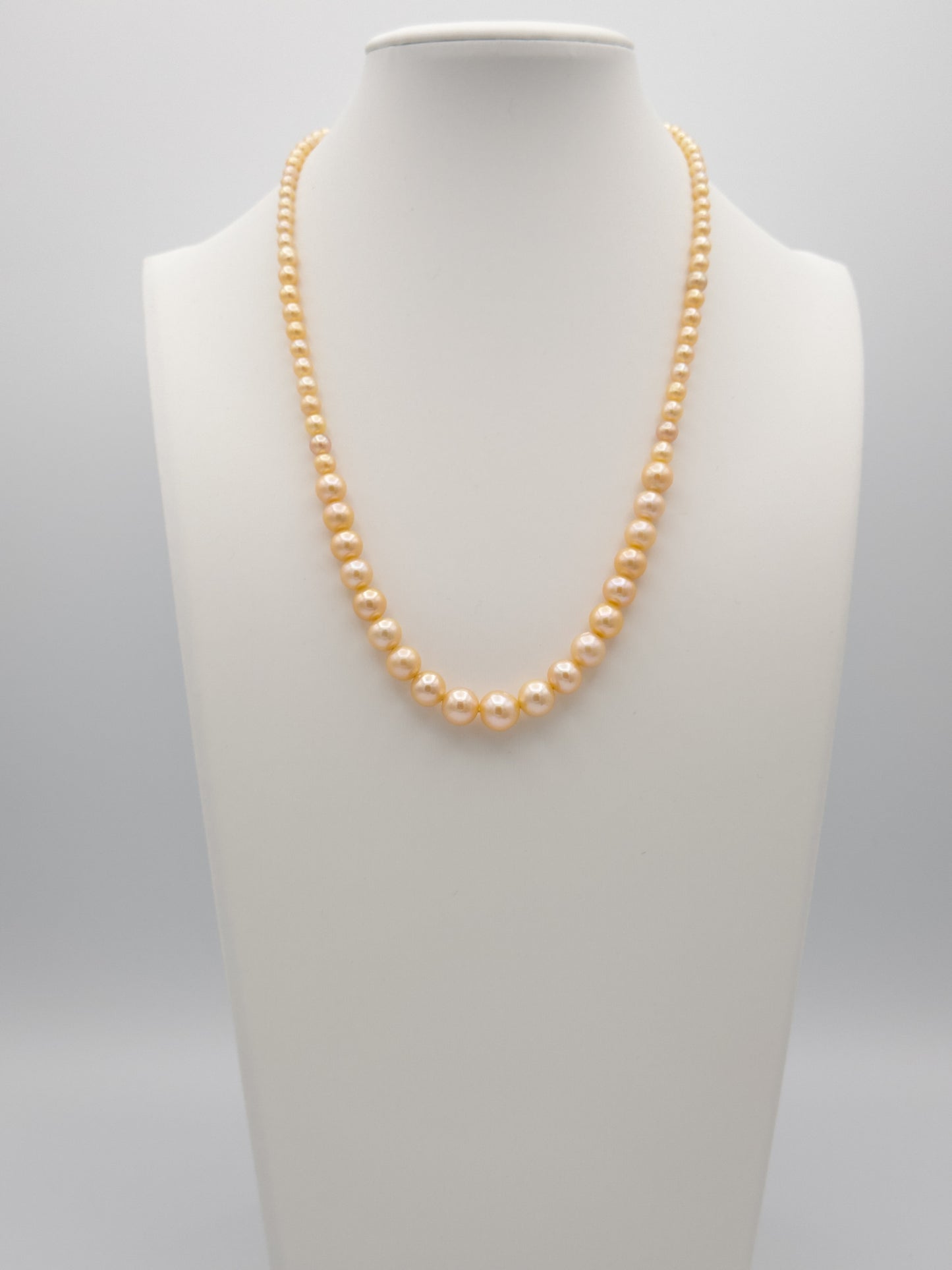 4-9.5mm Round Graduated Natural Champagne Pearl Necklace