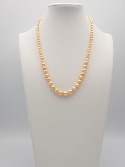 4-9.5mm Round Graduated Natural Champagne Pearl Necklace