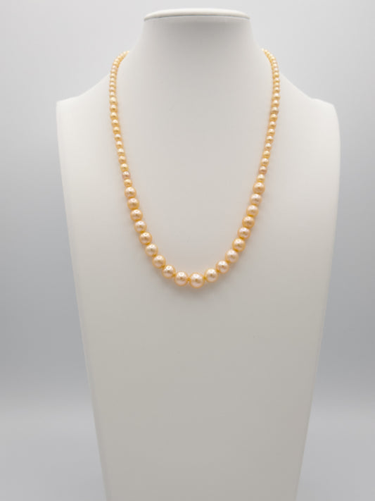 4-9.5mm Round Graduated Natural Champagne Pearl Necklace