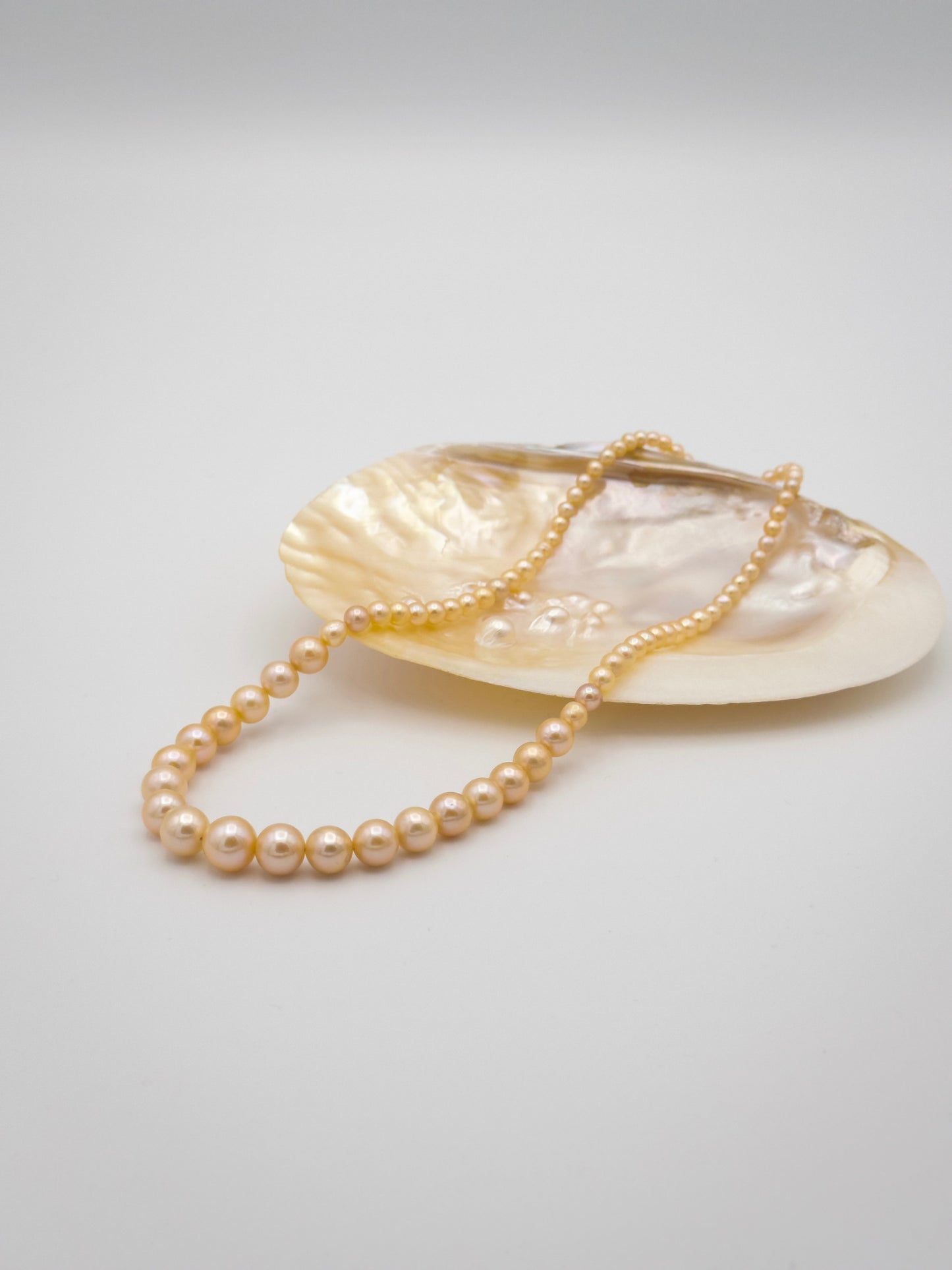 4-9.5mm Round Graduated Natural Champagne Pearl Necklace