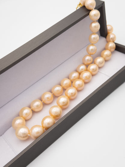 11-12mm Round Natural Champagne Pearl Necklace