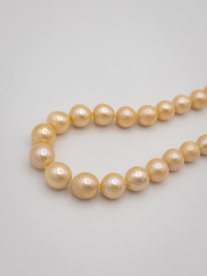 11-12mm Round Natural Champagne Pearl Necklace