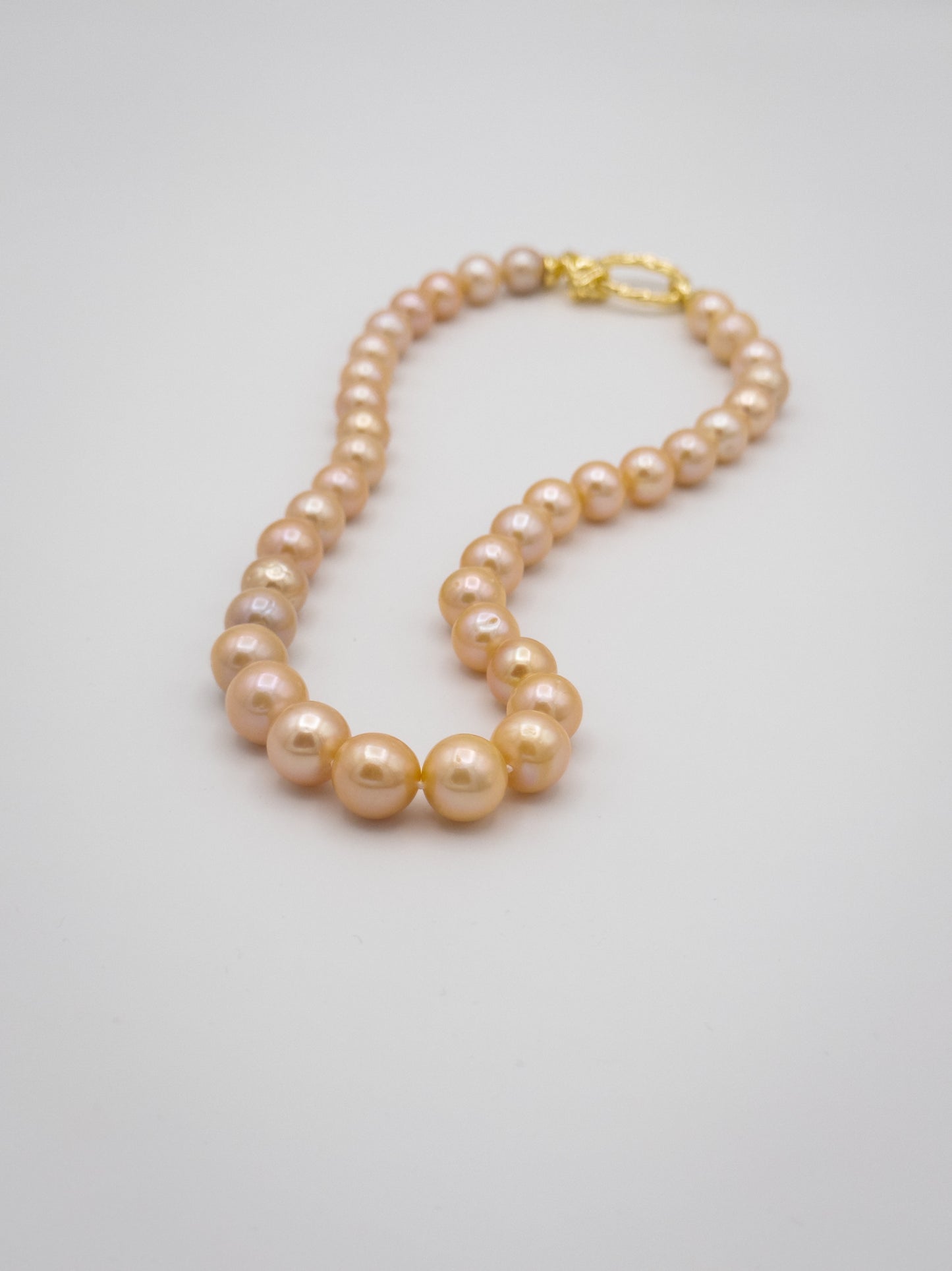 10-12mm Round Natural Champagne Pearl Necklace