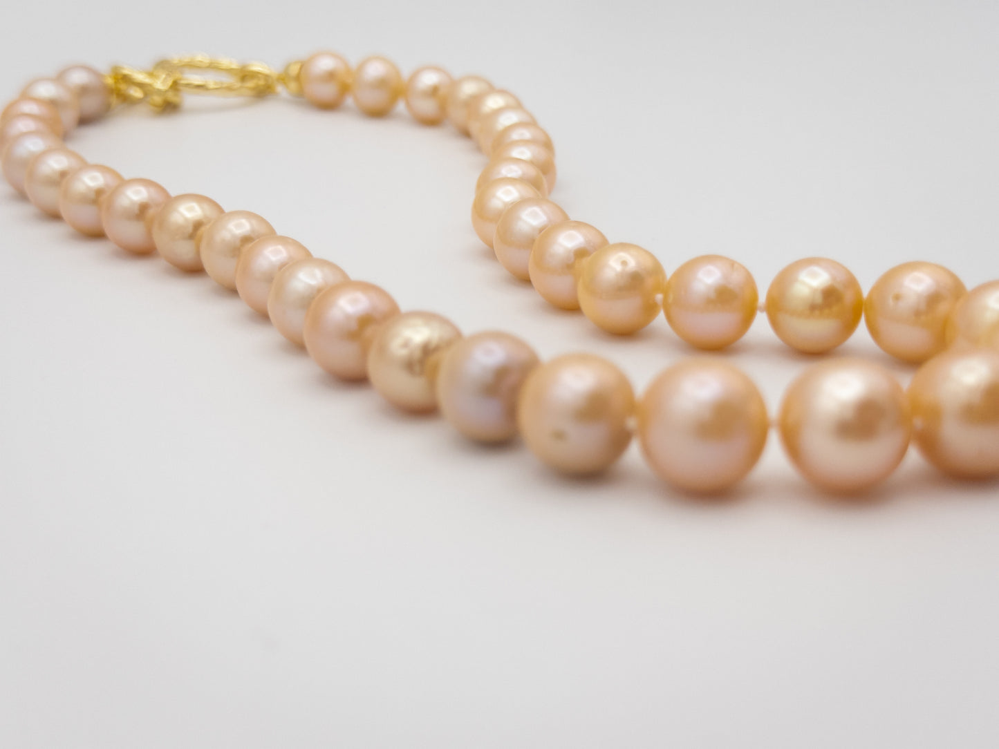 10-12mm Round Natural Champagne Pearl Necklace