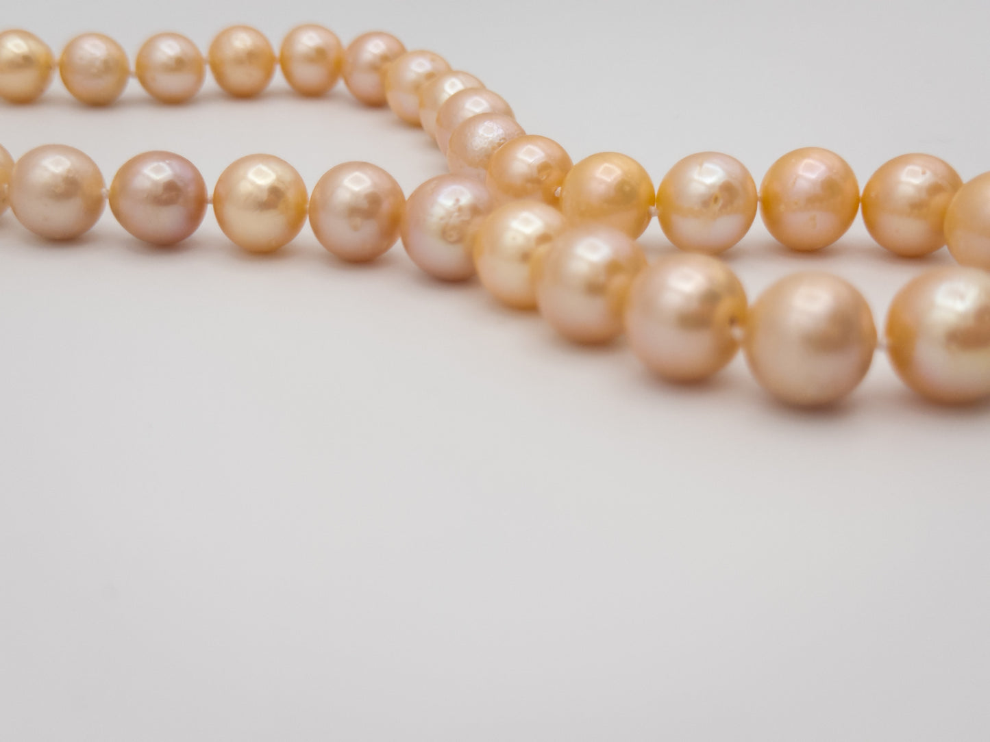 10.5-13mm Round Natural Champagne Pearl Necklace