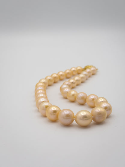 11-12mm Round Natural Champagne Pearl Necklace