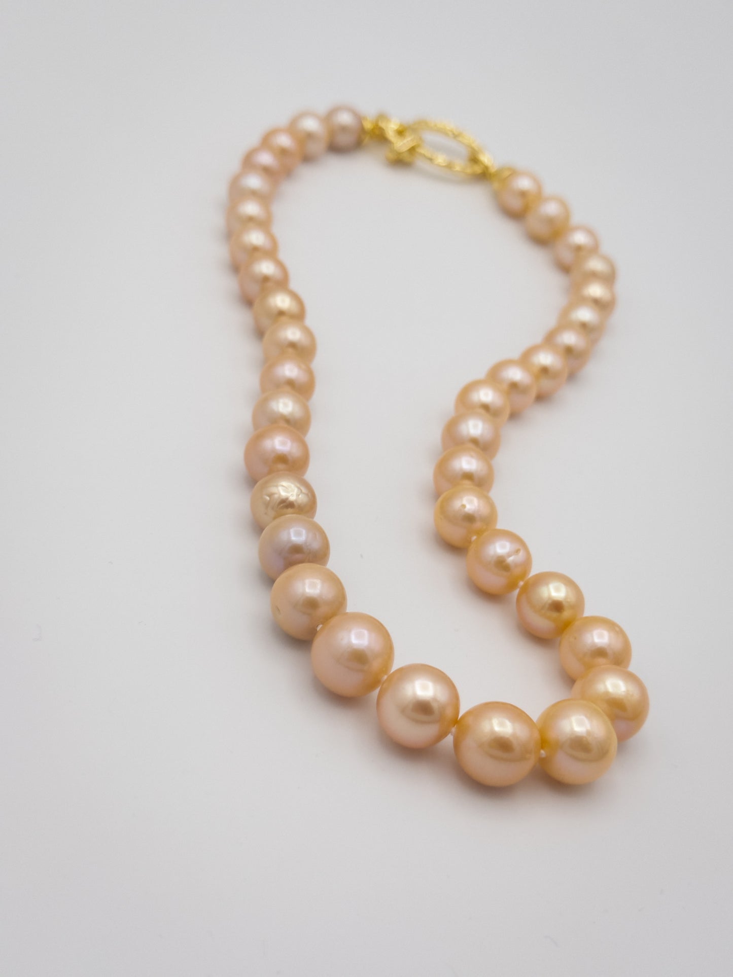 10-12mm Round Natural Champagne Pearl Necklace