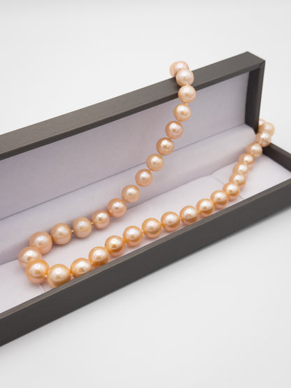 10-12mm Round Natural Champagne Pearl Necklace