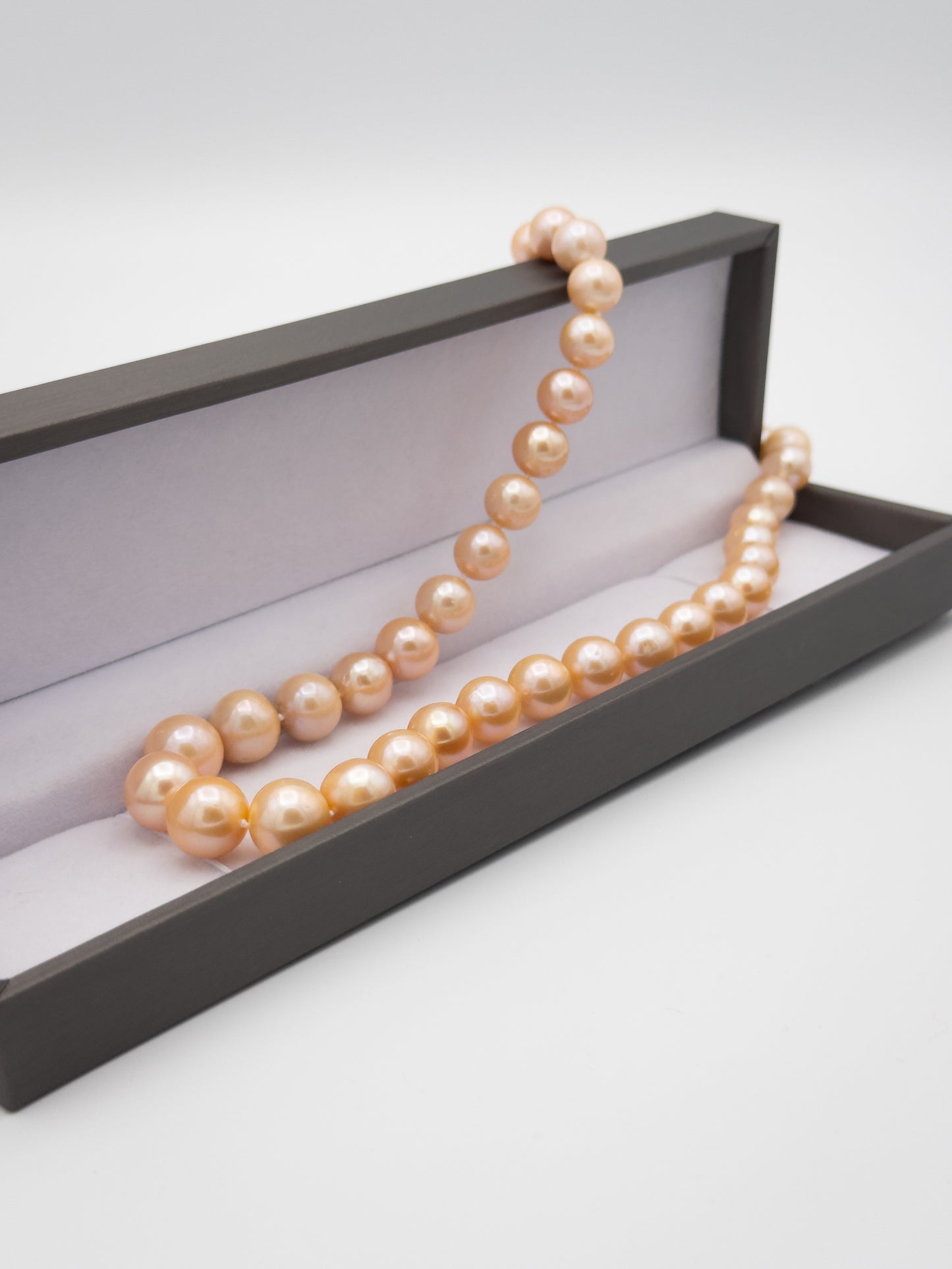 10-12mm Round Natural Champagne Pearl Necklace