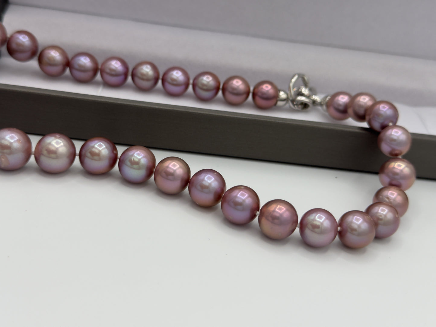 10.5-13.5mm Round Natural Purple Pearl Necklace