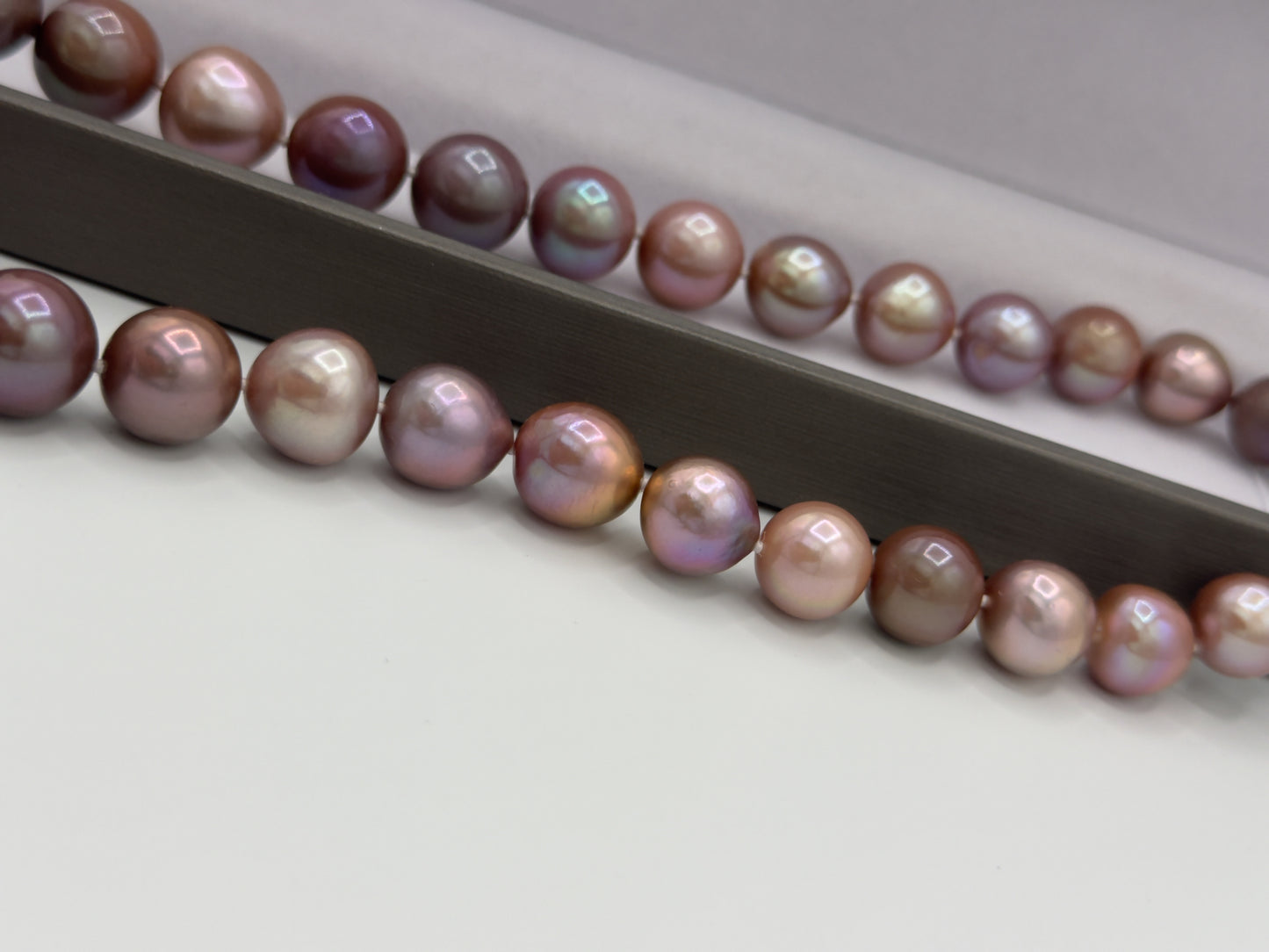 10.5-13.5mm Round Natural Purple Pearl Necklace