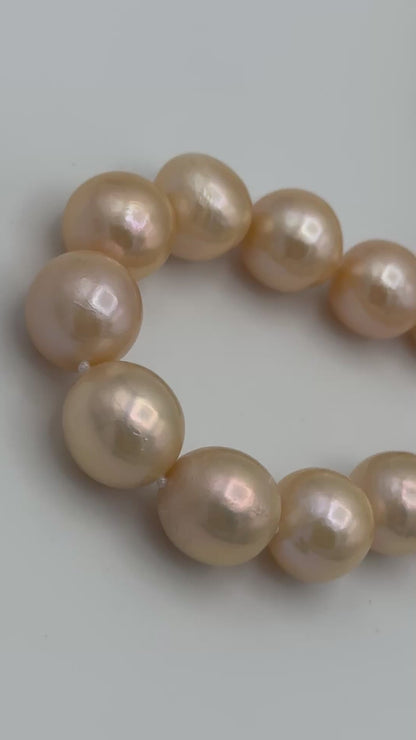 11-12mm Round Natural Champagne Pearl Necklace